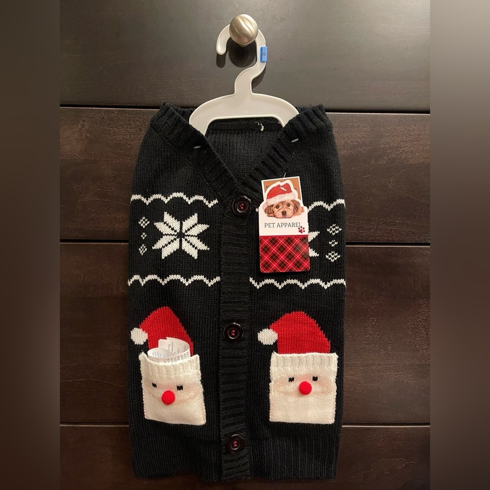 Pet dog puppy Apparel Christmas 🎅🏻 Holiday Santa Clause Sweater Size Medium